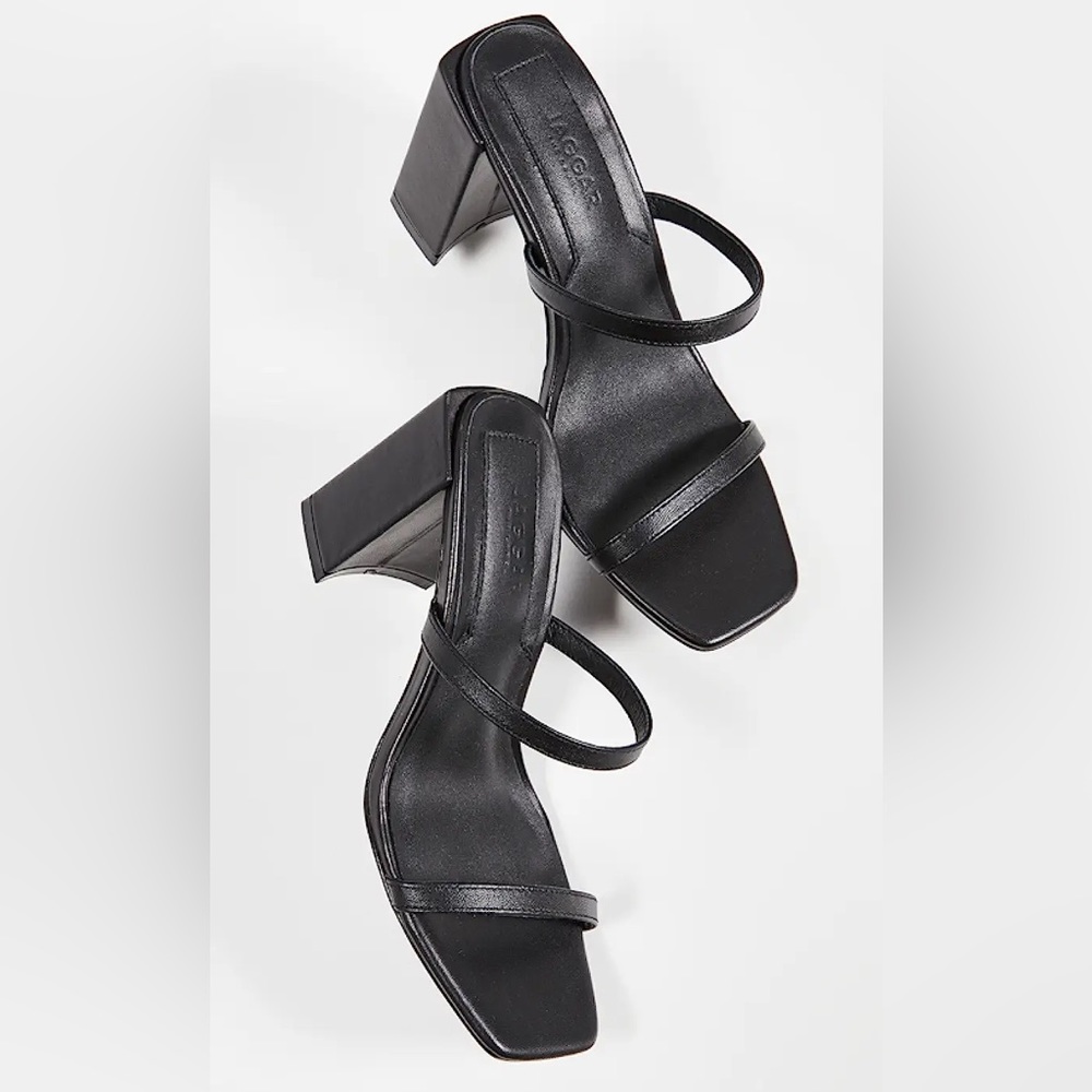 JAGGAR the Label, Black Leather, Block Heel, Strappy Sandals, Size 40 (9 US) - Picture 6 of 7